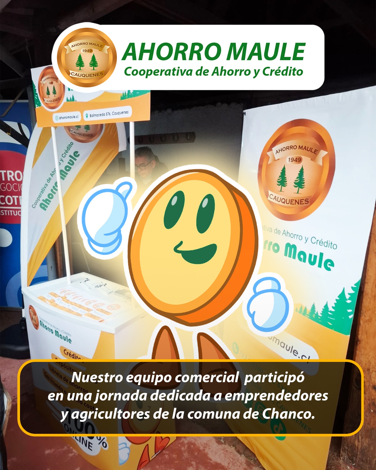 Cooperativa Ahorro Maule fortalece su vinculación con emprendedores y agricultores de Chanco